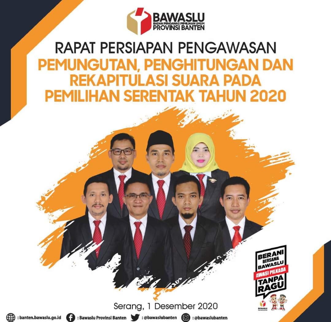 Jelang Pemungutan Suara, Pengawas Pemilu Se-Banten ikuti Rakor Tungsura Pilkada 2020