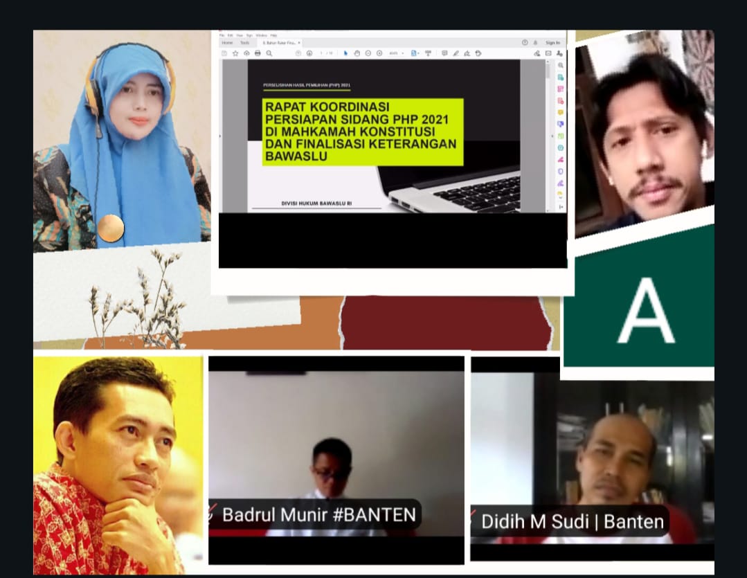 Finalisasi Draft Keterangan Bawaslu untuk Sengketa PHPU di MK : Bawaslu Banten Ikuti Rakornas