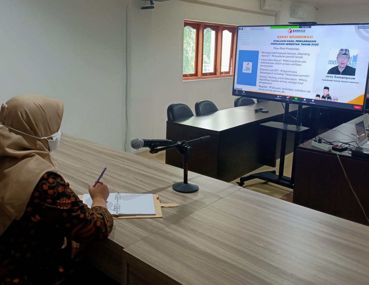 Bawaslu Banten Mengikuti Rakornas Evaluasi Hasil Pengawasan Pemilihan Serentak 2020