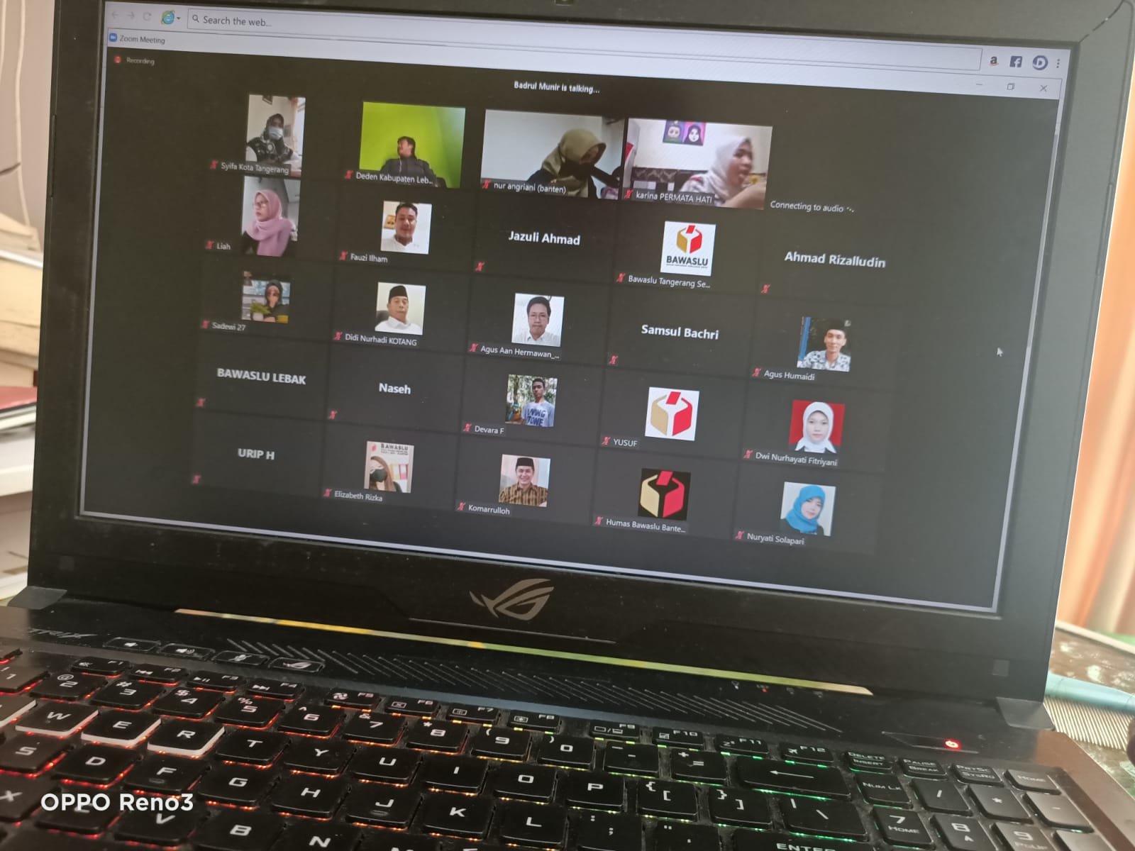 Apel Virtual dan Rakor Bawaslu se Provinsi Banten