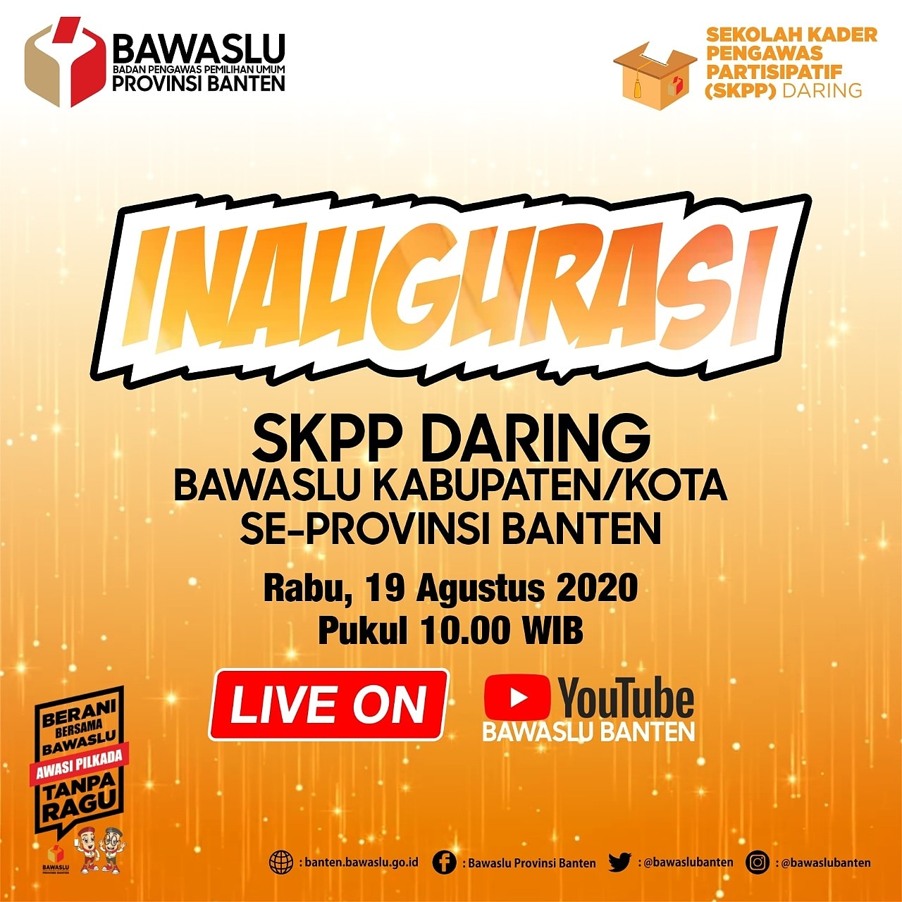 Inaugurasi SKPP Daring Bawaslu Kabupaten/Kota Se-Provinsi Banten