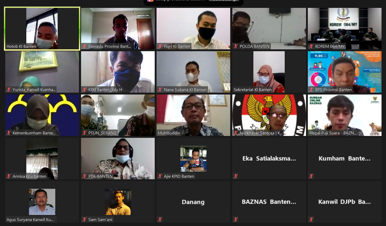 Bawaslu Provinsi Banten ikuti kegiatan Sosialisasi Monitoring dan Evaluasi (Monev) Keterbukaan Informasi Publik (KIP) tahun 2021