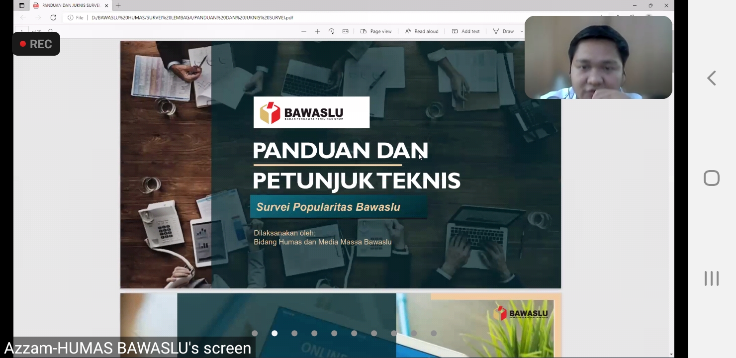 Bimtek Survei Popularitas Lembaga Bawaslu