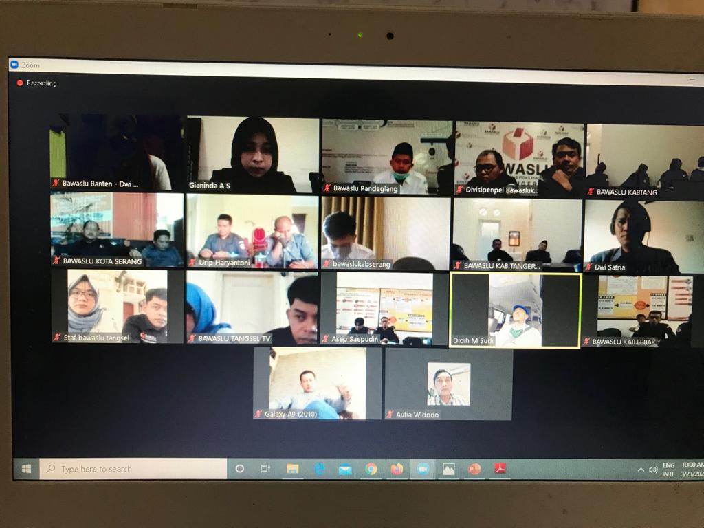 Bawaslu Provinsi Banten adakan Video Conference JDIH bagi Bawaslu Kabupaten/Kota se-Provinsi Banten