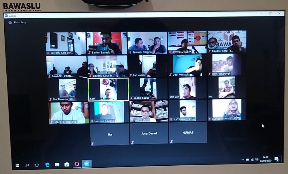 Bawaslu Banten Gelar Video Conference Rakor Pembentukan PPID Bawaslu Kabupten/Kota