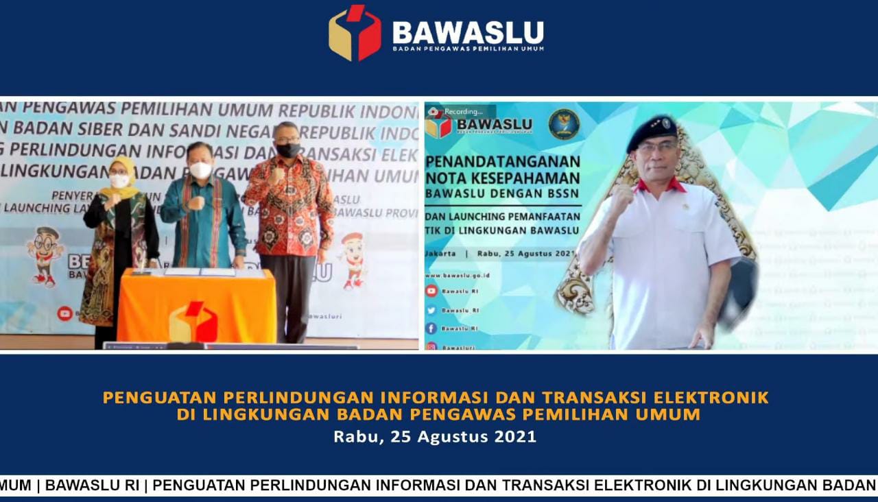 Penandatanganan MOU antara Bawaslu dan BSSN, Didih: Kemananan Siber menjadi Isu Penting