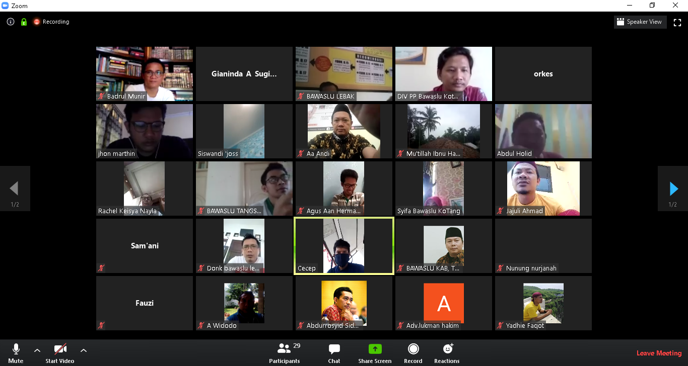 Adakan Diskusi, Badrul : Bawaslu Penting Analisa Data Kasus Dugaan Pelanggaran Pidana Yang Berhenti Di SG II Pada Pemilu 2019