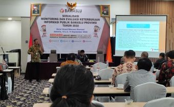 Sosialisasi Monitoring Dan Evaluasi Keterbukaan Informasi Publik Bawaslu Provinsi Tahun 2022