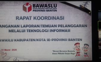 Bawaslu Banten Gelar Rakor Penanganan Pelanggaran Dengan Kabupaten/Kota Lewat Vidcon